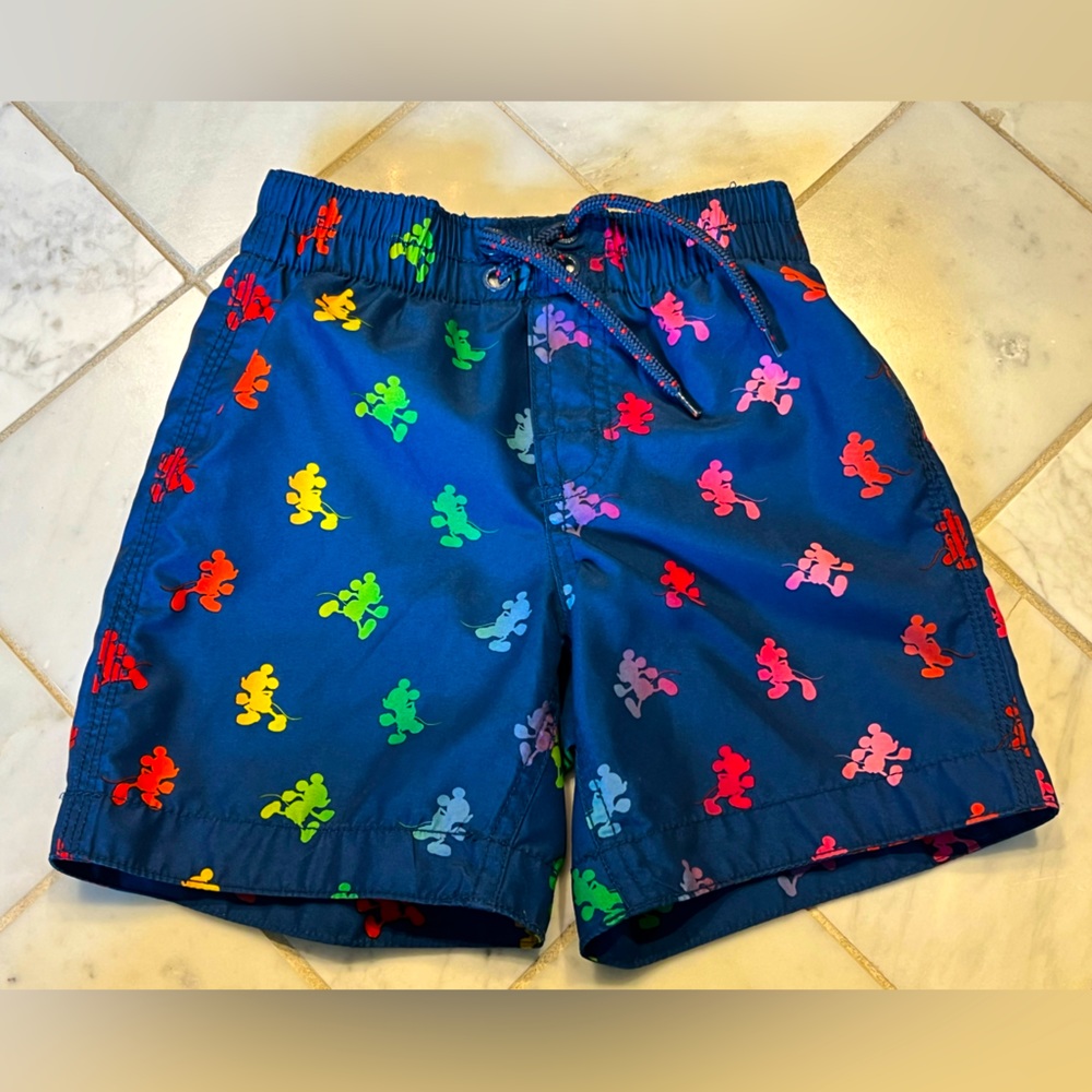 GAP Mickey Mouse Swim Trunks toddler boys size 3T, navy